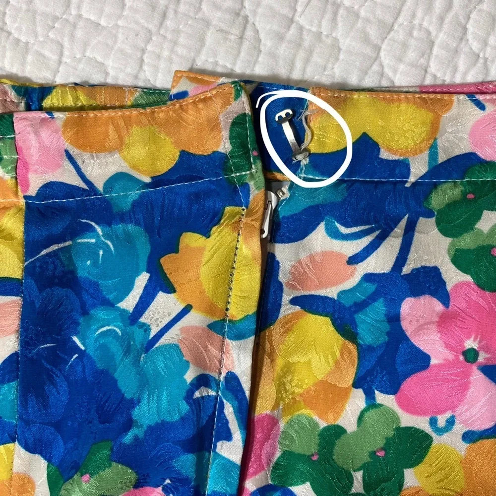 Vintage 100% Silk Knee-Length Skirt | 80s Ladies | Resortwear‎ | Anne Crimmins - Picture 11 of 11
